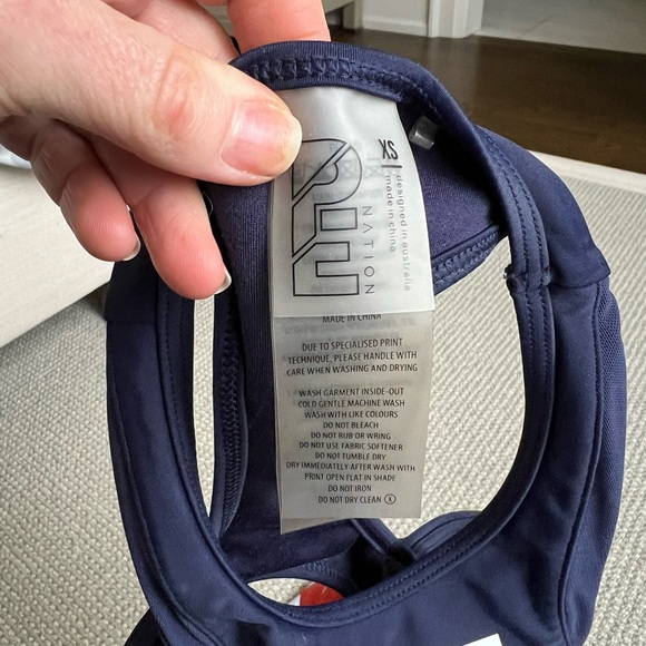 P.E. Nation Sports Bra in Navy & Red - Picture 2 of 4